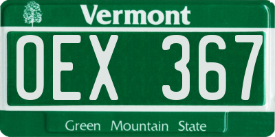 VT license plate OEX367