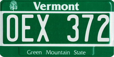 VT license plate OEX372