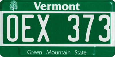 VT license plate OEX373