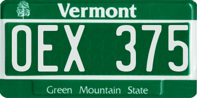 VT license plate OEX375