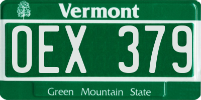 VT license plate OEX379