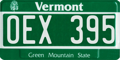 VT license plate OEX395