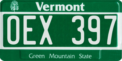 VT license plate OEX397