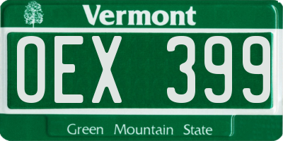 VT license plate OEX399