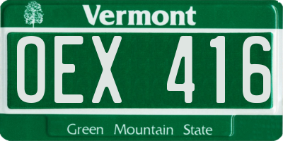 VT license plate OEX416