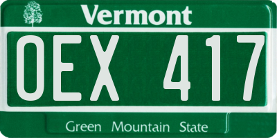 VT license plate OEX417