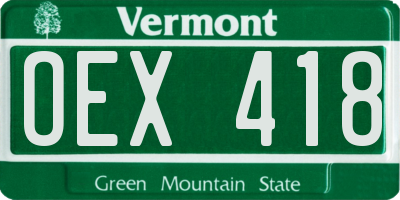 VT license plate OEX418