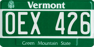 VT license plate OEX426