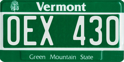 VT license plate OEX430