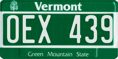 VT license plate OEX439