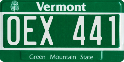 VT license plate OEX441
