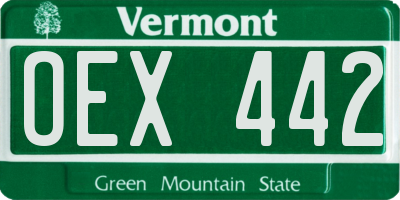 VT license plate OEX442