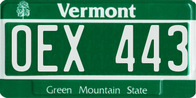 VT license plate OEX443