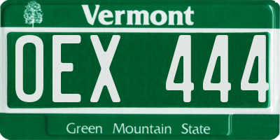 VT license plate OEX444