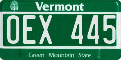 VT license plate OEX445