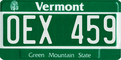 VT license plate OEX459
