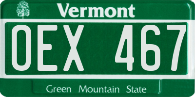 VT license plate OEX467