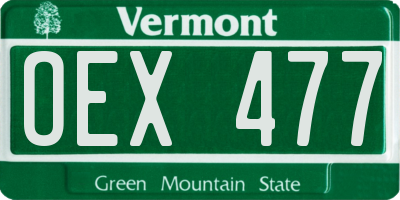 VT license plate OEX477