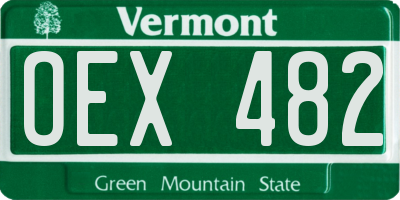 VT license plate OEX482