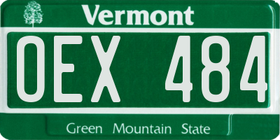 VT license plate OEX484