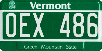 VT license plate OEX486