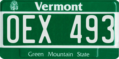 VT license plate OEX493
