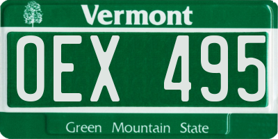 VT license plate OEX495