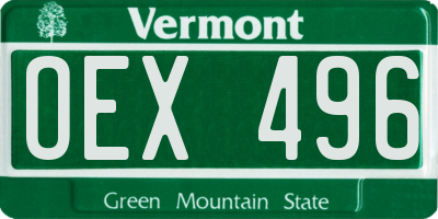 VT license plate OEX496