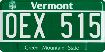 VT license plate OEX515