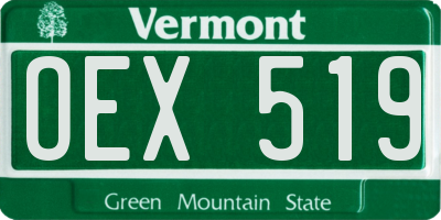 VT license plate OEX519