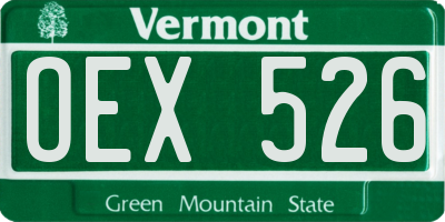 VT license plate OEX526