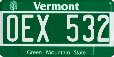 VT license plate OEX532
