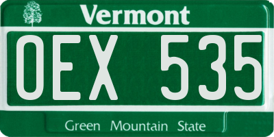 VT license plate OEX535