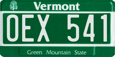 VT license plate OEX541