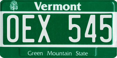 VT license plate OEX545