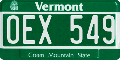 VT license plate OEX549