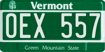 VT license plate OEX557