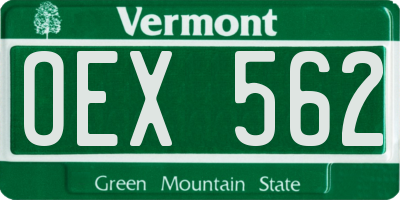 VT license plate OEX562