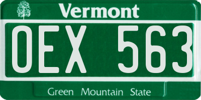 VT license plate OEX563