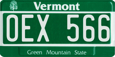 VT license plate OEX566