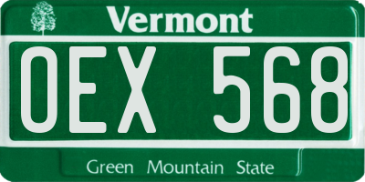 VT license plate OEX568