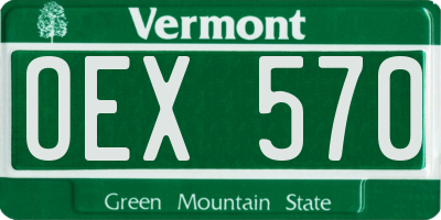 VT license plate OEX570