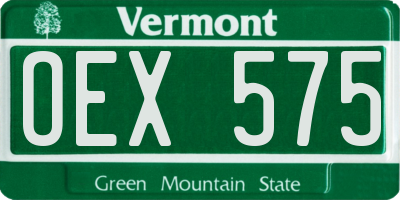 VT license plate OEX575