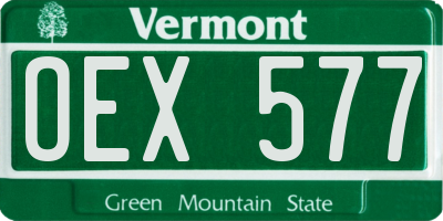 VT license plate OEX577