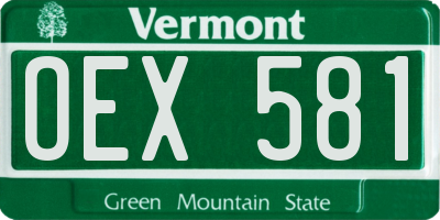 VT license plate OEX581