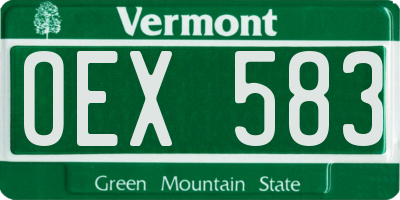 VT license plate OEX583
