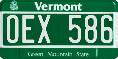 VT license plate OEX586