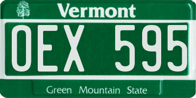 VT license plate OEX595
