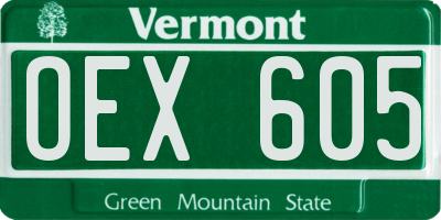 VT license plate OEX605