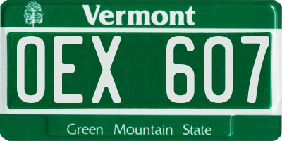 VT license plate OEX607